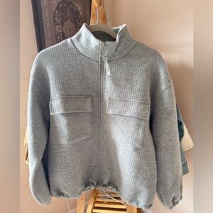 Heather Grey Zip Athletic Jacket